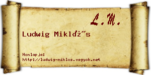 Ludwig Miklós névjegykártya